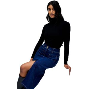 Salsa Jeans Secret Front Pockets Push In Skirt Dark Wash 27 Women