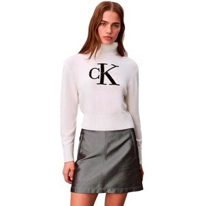 Calvin Klein Jeans Chenille Monologo Sweater Brilliant White L Women