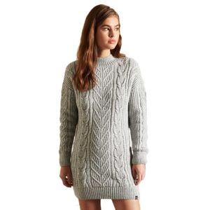 Superdry Florence Cable Dress L Flecked Dove Grey