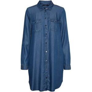 Vero Moda Silla Mix Long Sleeve Short Dress Medium Blue Denim S Women Vero Moda Silla Mix Long Sleeve Short Dress Medium Blue Denim S Women