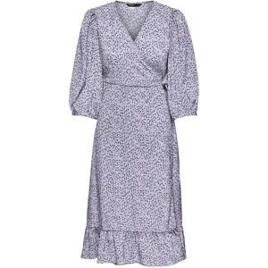 Only Olivia Wrap Midi 3/4 Sleeve Dress Chinese Violet / Aop Nanna Flower S Women Only Olivia Wrap Midi 3/4 Sleeve Dress Chinese Violet / Aop Nanna Flower S Women