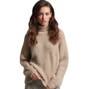 Superdry Slouchy Stitch Roll Neck Sweater Soft Beige Marl XS Women Superdry Slouchy Stitch Roll Neck Sweater Soft Beige Marl XS Women