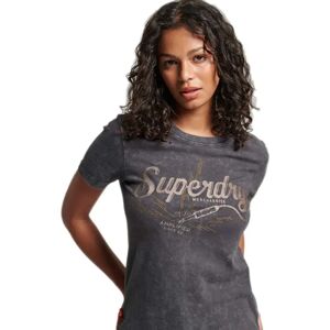 Superdry Vintage Merch Store Skinny Short Sleeve T-shirt Light Viper Black XS Women Superdry Vintage Merch Store Skinny Short Sleeve T-shirt Light Viper Black XS Women