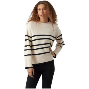 Vero Moda Saba Stripe Sweater Birch / Stripes W Black XS Women Vero Moda Saba Stripe Sweater Birch / Stripes W Black XS Women