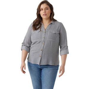 Vero Moda Curve Bumpy New Long Sleeve Shirt Snow White / Stripes India Ink 52 Women Vero Moda Curve Bumpy New Long Sleeve Shirt Snow White / Stripes India Ink 52 Women