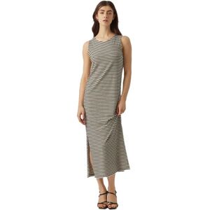 Vero Moda Fiona Sleeveless Long Dress Birch / Stripes Black XL Women Vero Moda Fiona Sleeveless Long Dress Birch / Stripes Black XL Women