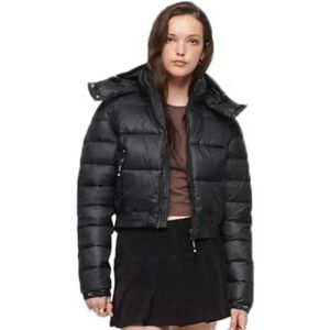 Superdry Crop Fuji Puffer Jacket Black L Women Superdry Crop Fuji Puffer Jacket Black L Women