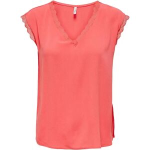 Only Jasmina Sleeveless V Neck T-shirt Rose of Sharon M Women Only Jasmina Sleeveless V Neck T-shirt Rose of Sharon M Women