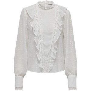 Only Pgsila Life Dobby Long Sleeve Blouse Cloud Dancer XS Women Only Pgsila Life Dobby Long Sleeve Blouse Cloud Dancer XS Women