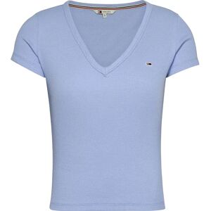 Tommy Jeans Slim Essential Rib Short Sleeve T-shirt Moderate Blue XS Women Tommy Jeans Slim Essential Rib Short Sleeve T-shirt Moderate Blue XS Women