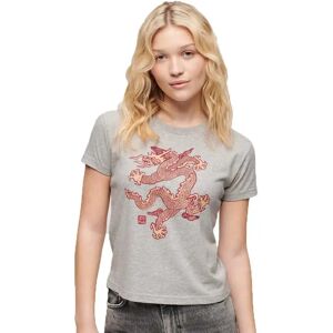 Superdry Dragon Slim Short Sleeve T-shirt Pumice Stone Beige Marl L Women Superdry Dragon Slim Short Sleeve T-shirt Pumice Stone Beige Marl L Women