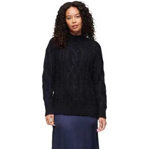 Superdry High Neck Cable Sweater Eclipse Navy XS Women Superdry High Neck Cable Sweater Eclipse Navy XS Women