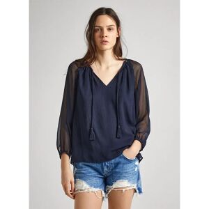 Pepe Jeans Chiara Long Sleeve Blouse Dulwich Blue XS Women Pepe Jeans Chiara Long Sleeve Blouse Dulwich Blue XS Women