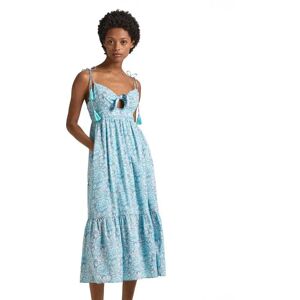 Pepe Jeans Mallory Print Sleeveless Midi Dress Wave Blue L Women Pepe Jeans Mallory Print Sleeveless Midi Dress Wave Blue L Women