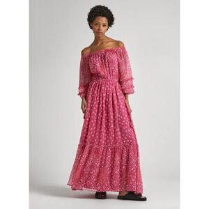 Pepe Jeans Marlene Long Sleeve Long Dress English Rose Pink XS Women Pepe Jeans Marlene Long Sleeve Long Dress English Rose Pink XS Women