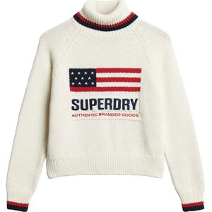 Superdry Americana Knit High Neck Sweater Ecru XL Women Superdry Americana Knit High Neck Sweater Ecru XL Women