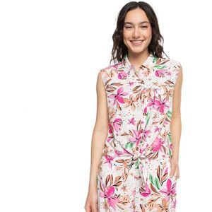Roxy Tropical View Sleeveless Shirt Snow White Happy Tropical L Women Roxy Tropical View Sleeveless Shirt Snow White Happy Tropical L Women
