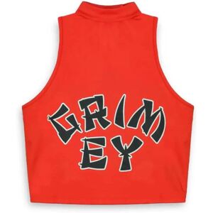 Grimey Lucky Dragon Sleeveless High Neck T-shirt Red L Women Grimey Lucky Dragon Sleeveless High Neck T-shirt Red L Women