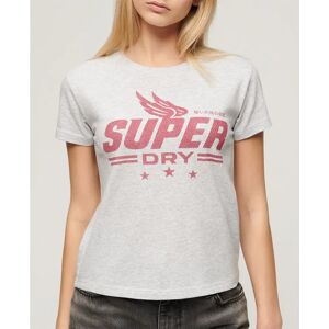 Superdry Archive Kiss Print Fit Short Sleeve T-shirt Flake Grey Marl M Women Superdry Archive Kiss Print Fit Short Sleeve T-shirt Flake Grey Marl M Women