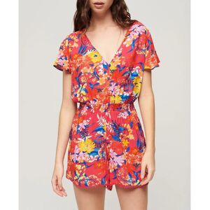 Superdry Beach Playsuit Short Sleeve Short Dress Pink Anenome M Women Superdry Beach Playsuit Short Sleeve Short Dress Pink Anenome M Women