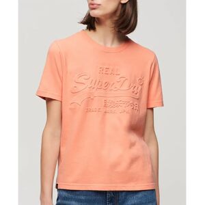 Superdry Embossed Vl Relaxed Short Sleeve T-shirt Papaya Punch Pink XS Women Superdry Embossed Vl Relaxed Short Sleeve T-shirt Papaya Punch Pink XS Women