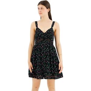 Superdry Lace Trim Sleeveless Short Dress Cosmos Black Floral Print XS Women Superdry Lace Trim Sleeveless Short Dress Cosmos Black Floral Print XS Women