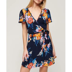 Superdry Printed Wrap Short Sleeve Short Dress Anemore Navy XS Women Superdry Printed Wrap Short Sleeve Short Dress Anemore Navy XS Women