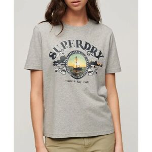 Superdry Travel Souvenir Relaxed Short Sleeve T-shirt Pumice Stone Beige Marl XS Women Superdry Travel Souvenir Relaxed Short Sleeve T-shirt Pumice Stone Beige Marl XS Women