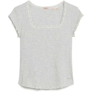 Superdry Essential Square Neck Short Sleeve T-shirt Glacier Grey Marl S-M Women Superdry Essential Square Neck Short Sleeve T-shirt Glacier Grey Marl S-M Women