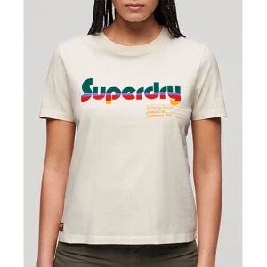 Superdry Retro Flock Relaxed Short Sleeve T-shirt Rice White L Women Superdry Retro Flock Relaxed Short Sleeve T-shirt Rice White L Women