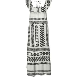 Vero Moda Dicthe Sleeveless Midi Dress Snow White / Aop Ibiza Black S Women Vero Moda Dicthe Sleeveless Midi Dress Snow White / Aop Ibiza Black S Women