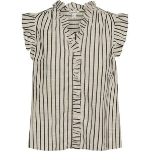 Vero Moda Kaori Sleeveless Shirt Birch / Stripes Black XL Women Vero Moda Kaori Sleeveless Shirt Birch / Stripes Black XL Women