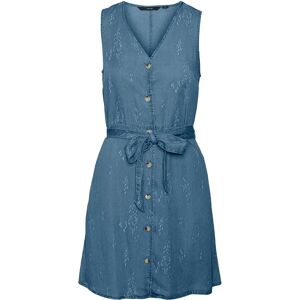 Vero Moda Viviana Sl Sleeveless Short Dress Medium Blue Denim S Women Vero Moda Viviana Sl Sleeveless Short Dress Medium Blue Denim S Women