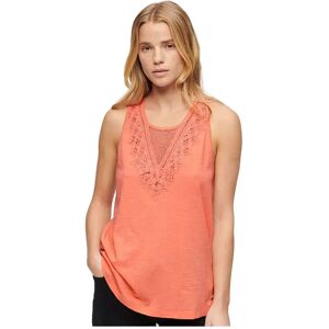 Superdry Lace Sleeveless T-shirt Fusion Coral 2XS Women Superdry Lace Sleeveless T-shirt Fusion Coral 2XS Women