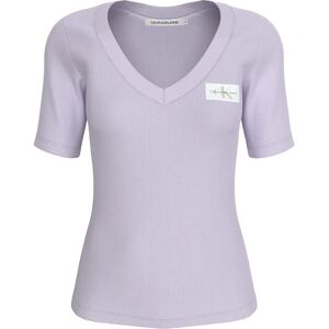 Calvin Klein Jeans Label Rib Short Sleeve T-shirt Pastel Lilac XS Women Calvin Klein Jeans Label Rib Short Sleeve T-shirt Pastel Lilac XS Women