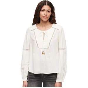 Superdry Ibiza Beach Long Sleeve Blouse Off White XS Women Superdry Ibiza Beach Long Sleeve Blouse Off White XS Women
