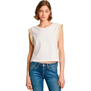 Pepe Jeans Edma Sleeveless T-shirt Mousse White L Women Pepe Jeans Edma Sleeveless T-shirt Mousse White L Women