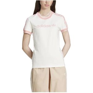 adidas Originals Badge Slim 3 Stripes Short Sleeve T-shirt Cloud White L Women adidas Originals Badge Slim 3 Stripes Short Sleeve T-shirt Cloud White L Women