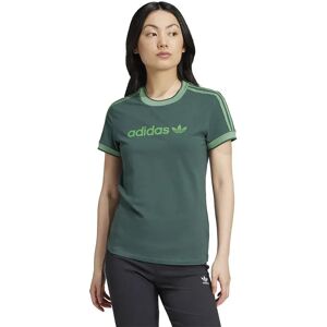 adidas Originals Badge Slim 3 Stripes Short Sleeve T-shirt Mineral Green XS Women adidas Originals Badge Slim 3 Stripes Short Sleeve T-shirt Mineral Green XS Women