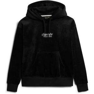Superdry Country Club Velour Loose Hoodie Black XS Women Superdry Country Club Velour Loose Hoodie Black XS Women