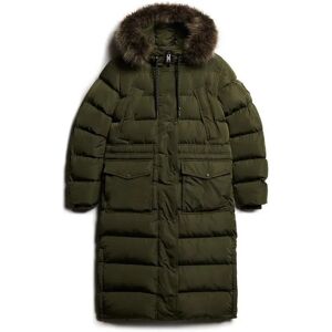 Superdry Everest Faux Fur Longline Jacket Army Khaki XS Women Superdry Everest Faux Fur Longline Jacket Army Khaki XS Women
