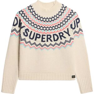 Superdry Fairisle Branded Jumper Sweater Island Ecru Multi 2XS Women Superdry Fairisle Branded Jumper Sweater Island Ecru Multi 2XS Women