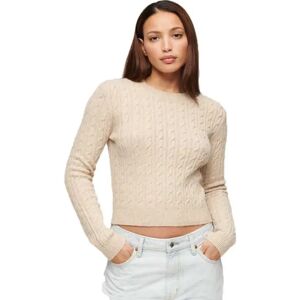 Superdry Fitted Cable Sweater Safari Beige Marl XL Women Superdry Fitted Cable Sweater Safari Beige Marl XL Women