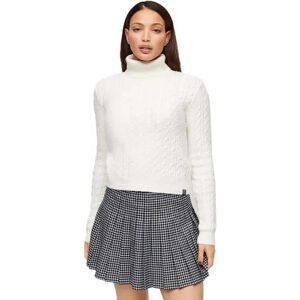 Superdry Fitted Cable High Neck Sweater Softest Ecru L Women Superdry Fitted Cable High Neck Sweater Softest Ecru L Women