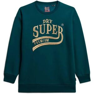 Superdry Luxe Metallic Logo Long Sleeve Midi Dress Deep Teal 2XS-XS Women Superdry Luxe Metallic Logo Long Sleeve Midi Dress Deep Teal 2XS-XS Women