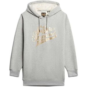 Superdry Luxe Metallic Logo Long Sleeve Short Dress Pumice Stone Beige Marl 2XS-XS Women Superdry Luxe Metallic Logo Long Sleeve Short Dress Pumice Stone Beige Marl 2XS-XS Women