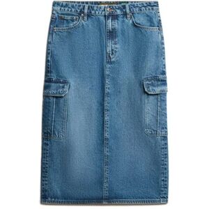 Superdry Denim Cargo Pocket Midi Skirt Ridley Blue 32 Women Superdry Denim Cargo Pocket Midi Skirt Ridley Blue 32 Women
