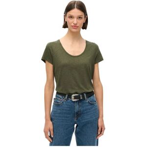Superdry Scoop Short Sleeve T-shirt Army Khaki Green XS Women Superdry Scoop Short Sleeve T-shirt Army Khaki Green XS Women