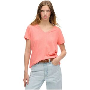 Superdry Studios Slub Embroidered Short Sleeve V Neck T-shirt Peach Amber Pink S Women Superdry Studios Slub Embroidered Short Sleeve V Neck T-shirt Peach Amber Pink S Women