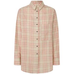 Pepe Jeans Rita Check Long Sleeve Shirt Light Beige L Women Pepe Jeans Rita Check Long Sleeve Shirt Light Beige L Women